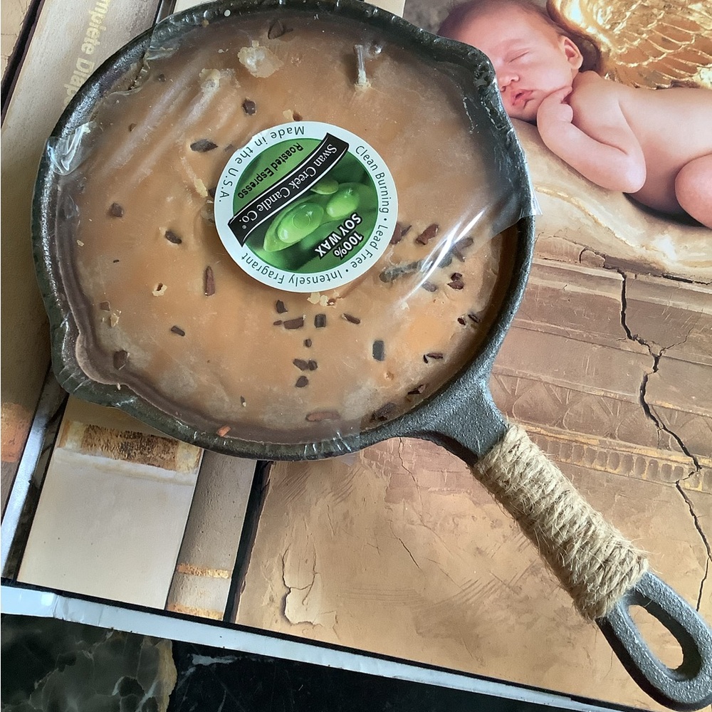 New swan creek candle company soy wax in cast iron skillet 18 hr burn